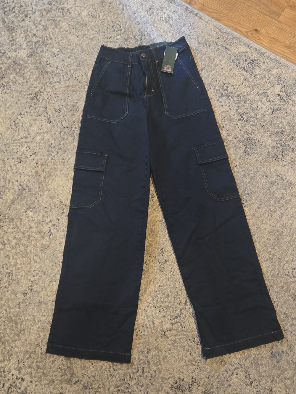 Womens Dark Blue Cargo  Pants